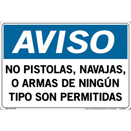 Vestil Vinyl Label Sign, 12-1/2" Height, 18-1/2" Width, Vinyl Label, Rectangle, Spanish SI-N-41-D-LB-011-S